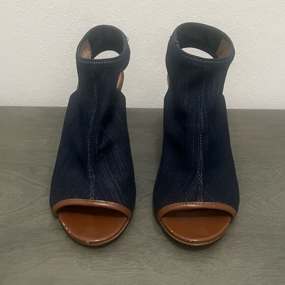 Franco Sarto Dawne Stretchy Denim Slingback Shoes Womens Sz 7‎ Blue Casual Heels - Picture 3 of 16